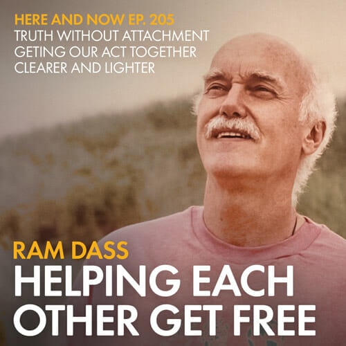 In this Q&A session from 1987, Ram Dass answers questions about meditation, service, and his relationship with his guru, plus he talks about the way we help each other get free.
